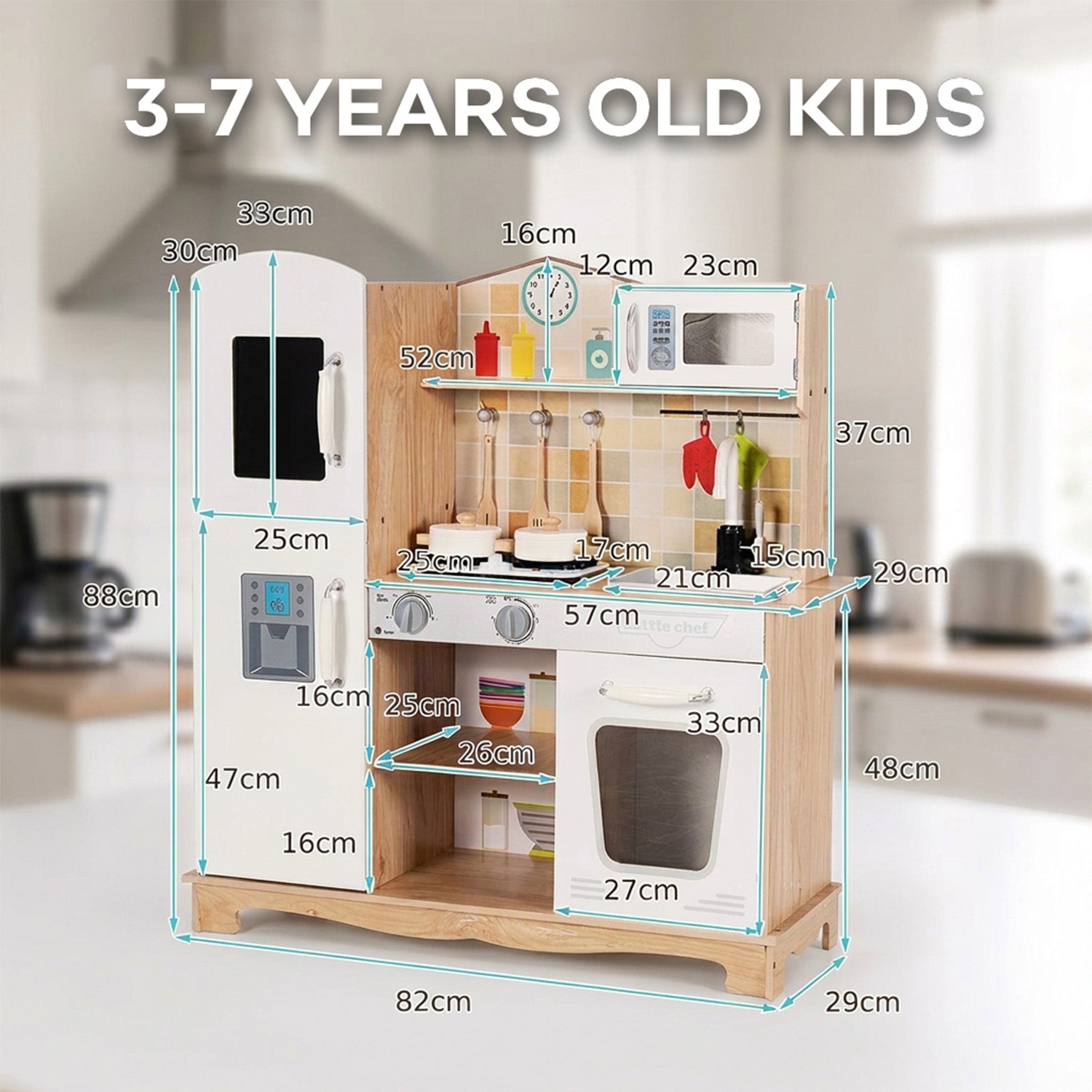Pretend Cooking Play Toy with Realistic Light Sound Kids Kitchen Set Toy