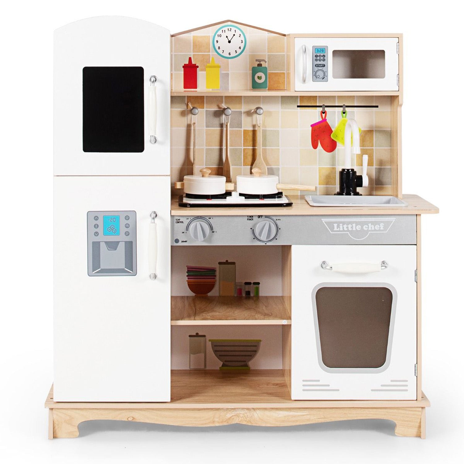 Pretend Cooking Play Toy with Realistic Light Sound Kids Kitchen Set Toy