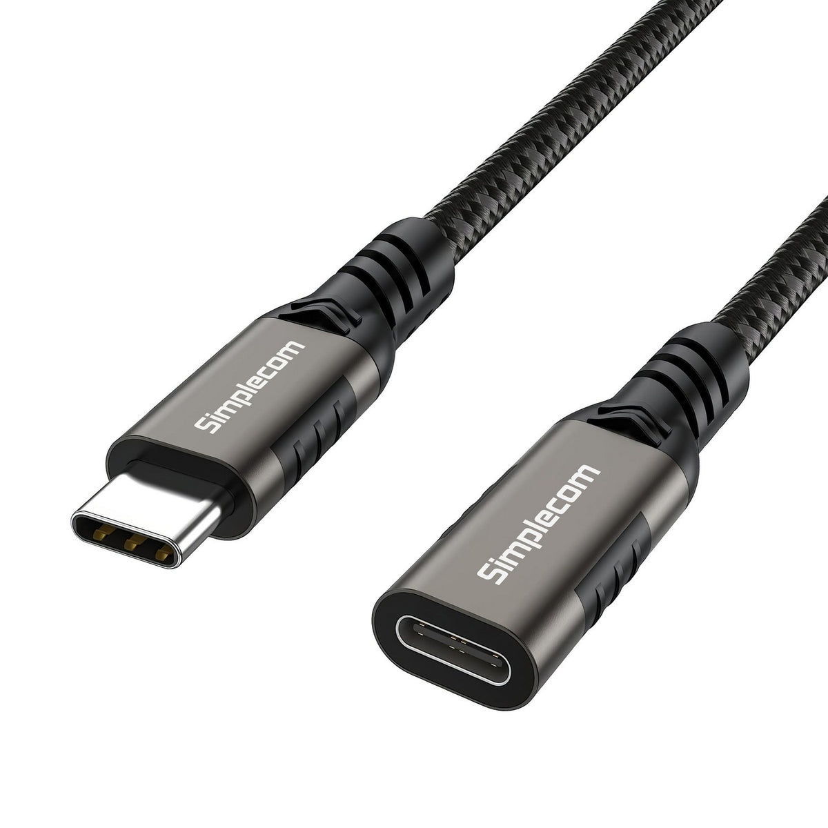 Simplecom 0.5M USB-C Male to Female Extension Cable USB 3.2 Gen 2x2 20Gbps PD 100W 4K 60Hz Nylon Braided Aluminium Alloy