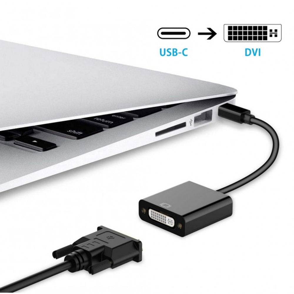 Simplecom DA103 USB-C to DVI Adapter Full HD 1080p 60Hz Plug and Play DP Alt Mode Mirror Extend Laptop Smartphone