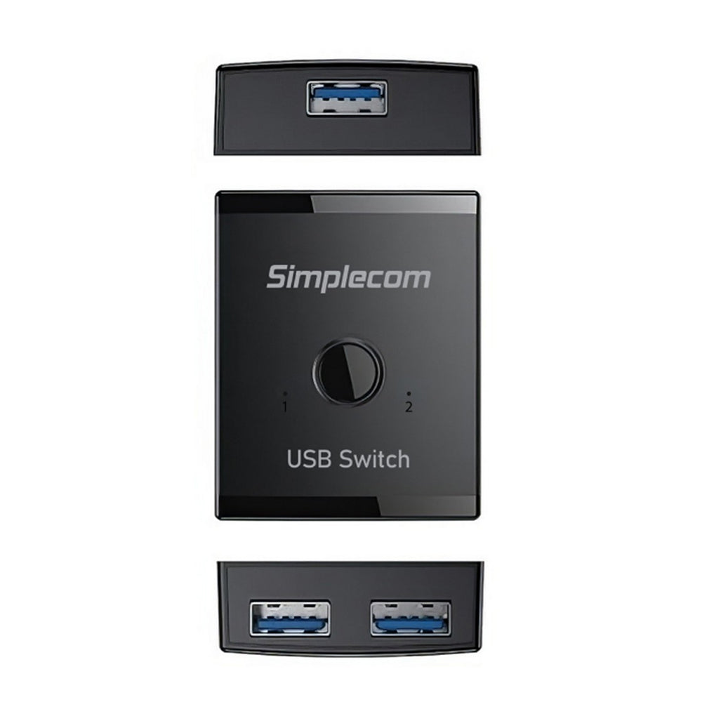 Simplecom KM125 Bi-Directional 2-Way USB 3.0 Switch 1 In 2 Out 2 In 1 Out 5Gbps Share USB Device Between 2 Computers