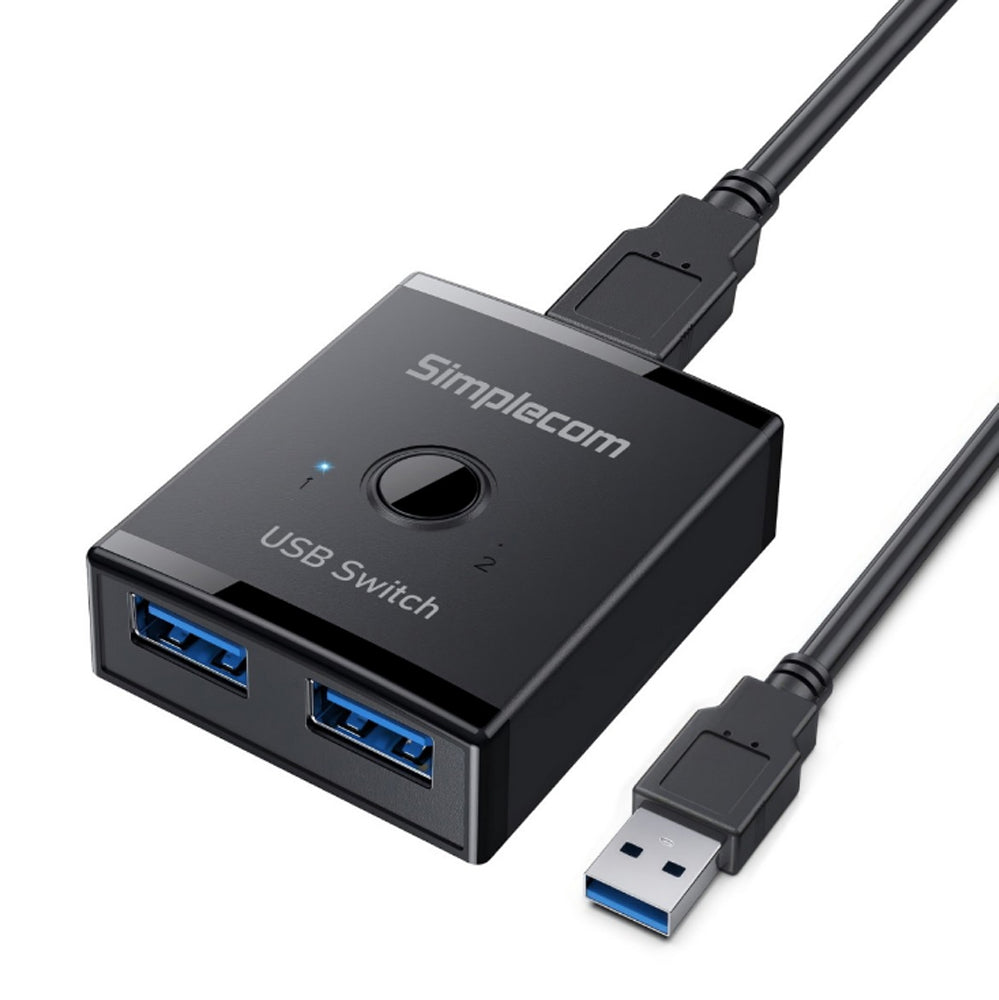 Simplecom KM125 Bi-Directional 2-Way USB 3.0 Switch 1 In 2 Out 2 In 1 Out 5Gbps Share USB Device Between 2 Computers