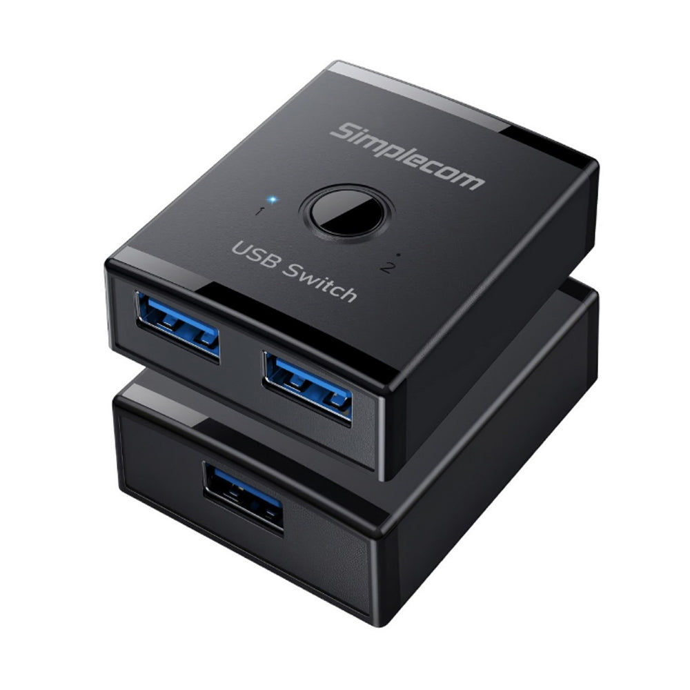 Simplecom KM125 Bi-Directional 2-Way USB 3.0 Switch 1 In 2 Out 2 In 1 Out 5Gbps Share USB Device Between 2 Computers