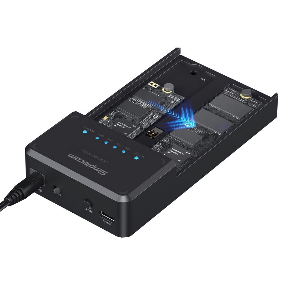 Simplecom SD560 Dual Bay NVMe M.2 SSD Docking Station Offline Clone Enclosure USB 3.2 Gen2 10Gbps