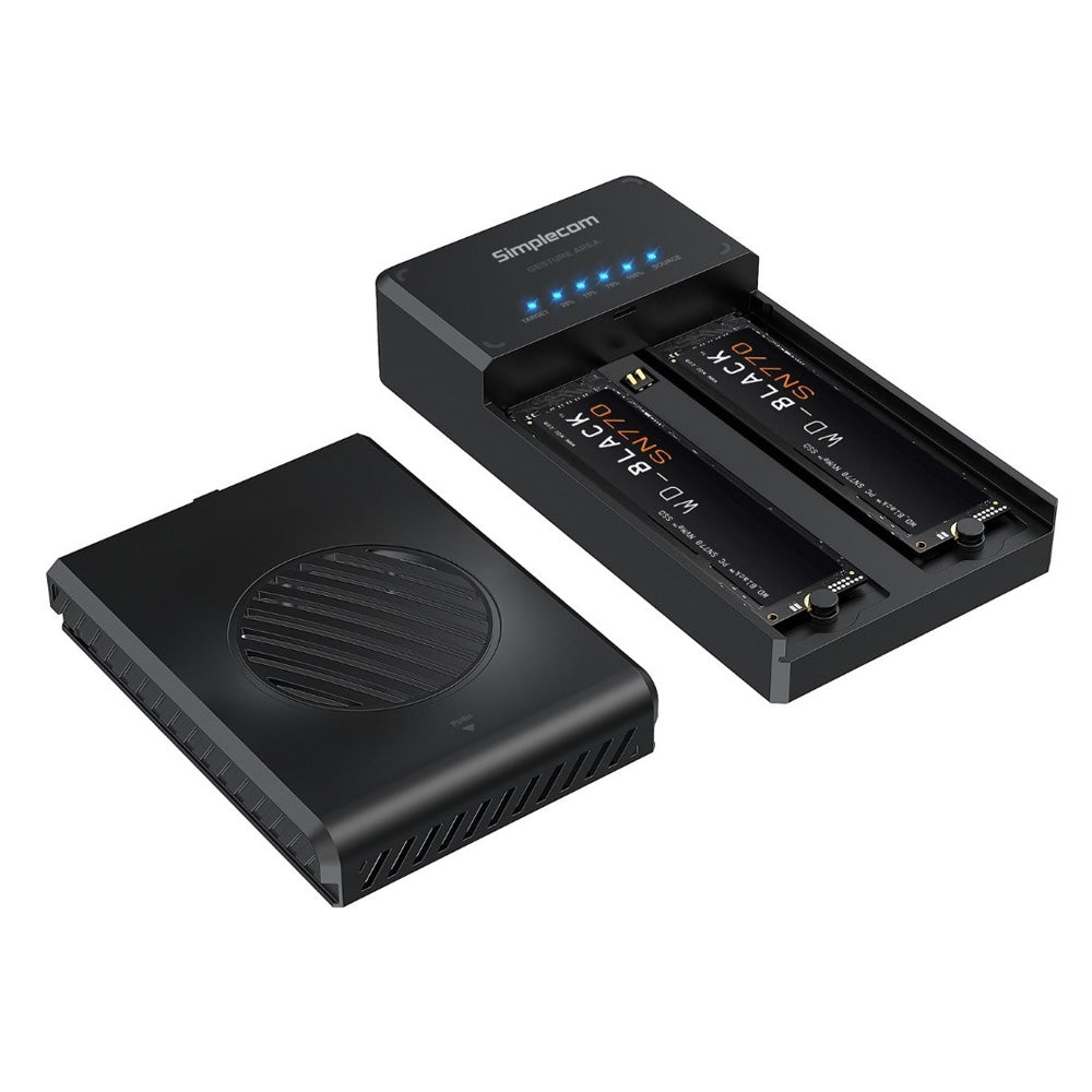 Simplecom SD560 Dual Bay NVMe M.2 SSD Docking Station Offline Clone Enclosure USB 3.2 Gen2 10Gbps