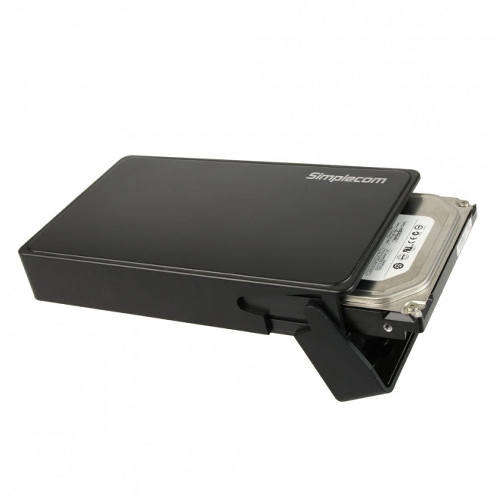 Simplecom SE325 Tool Free 3.5 Inch SATA HDD to USB 3.0 Hard Drive Enclosure Black with Power Switch