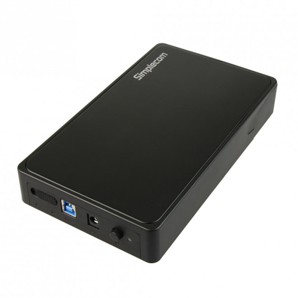 Simplecom SE325 Tool Free 3.5 Inch SATA HDD to USB 3.0 Hard Drive Enclosure Black with Power Switch