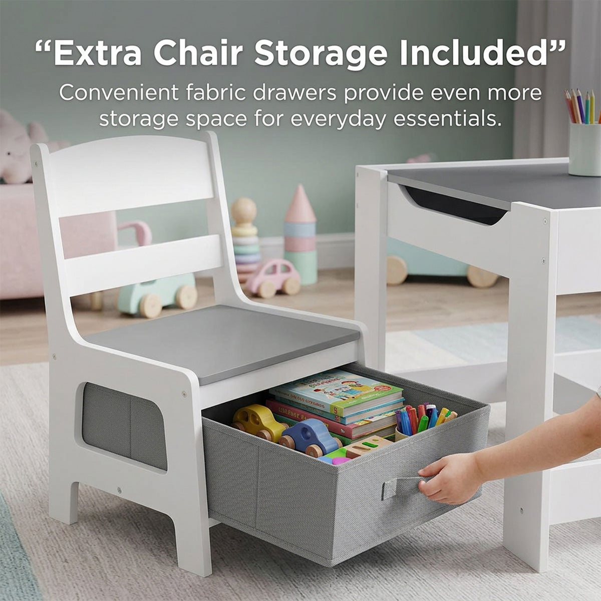 3 in 1 Kids Multi Activity Table 2 Chairs Set Toddlers Furniture Play