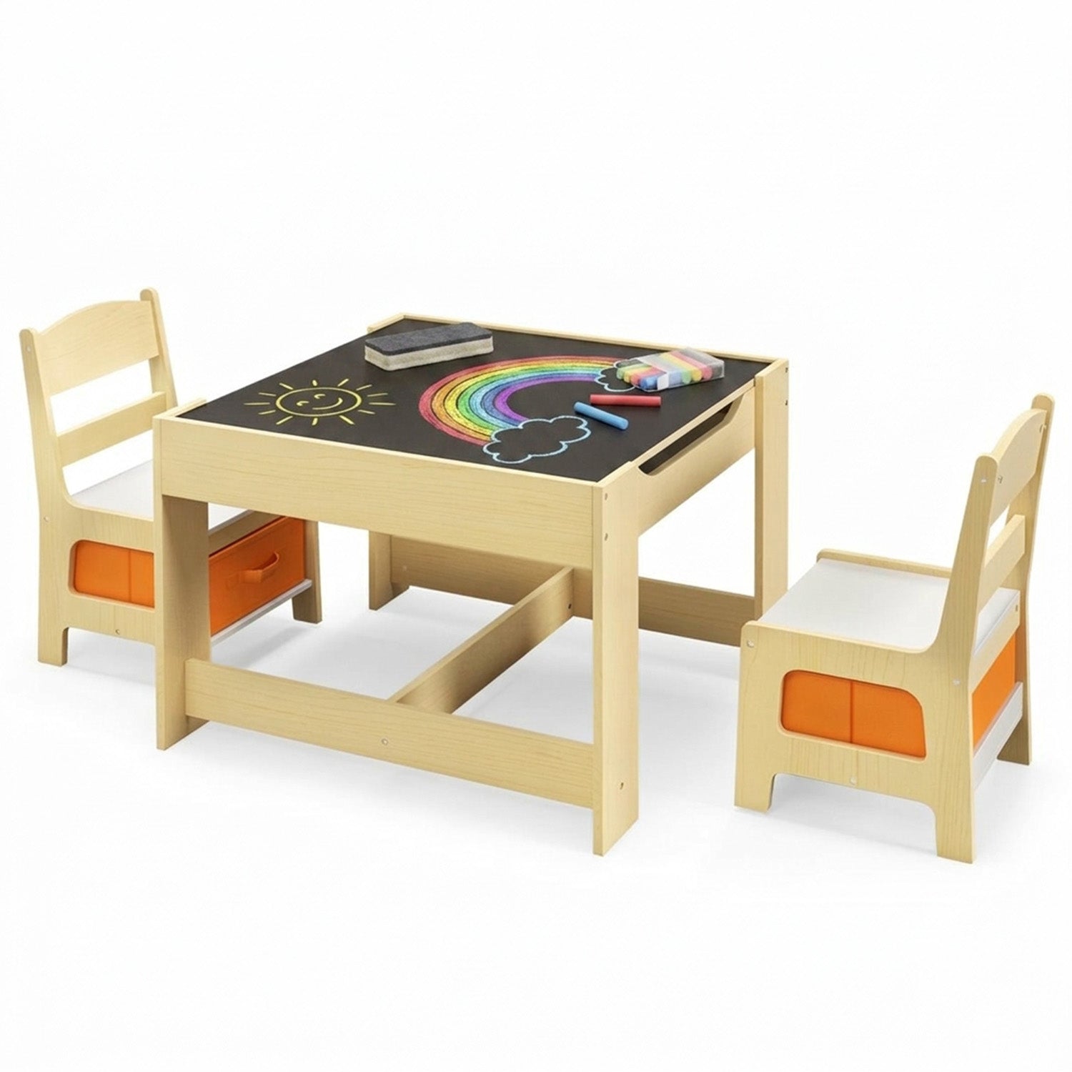 3 in 1 Kids Multi Activity Table 2 Chairs Set Toddlers Furniture Play