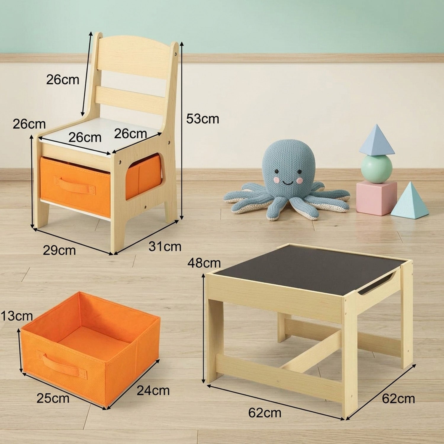 3 in 1 Kids Multi Activity Table 2 Chairs Set Toddlers Furniture Play