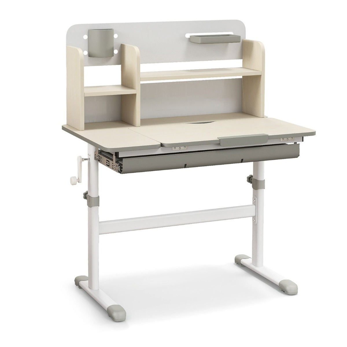 Height Adjustable Kids Study Desk Tilt Desktop Drawer Hutch 3-12 Years