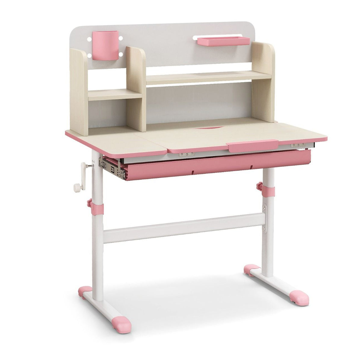 Height Adjustable Kids Study Desk Tilt Desktop Drawer Hutch 3-12 Years
