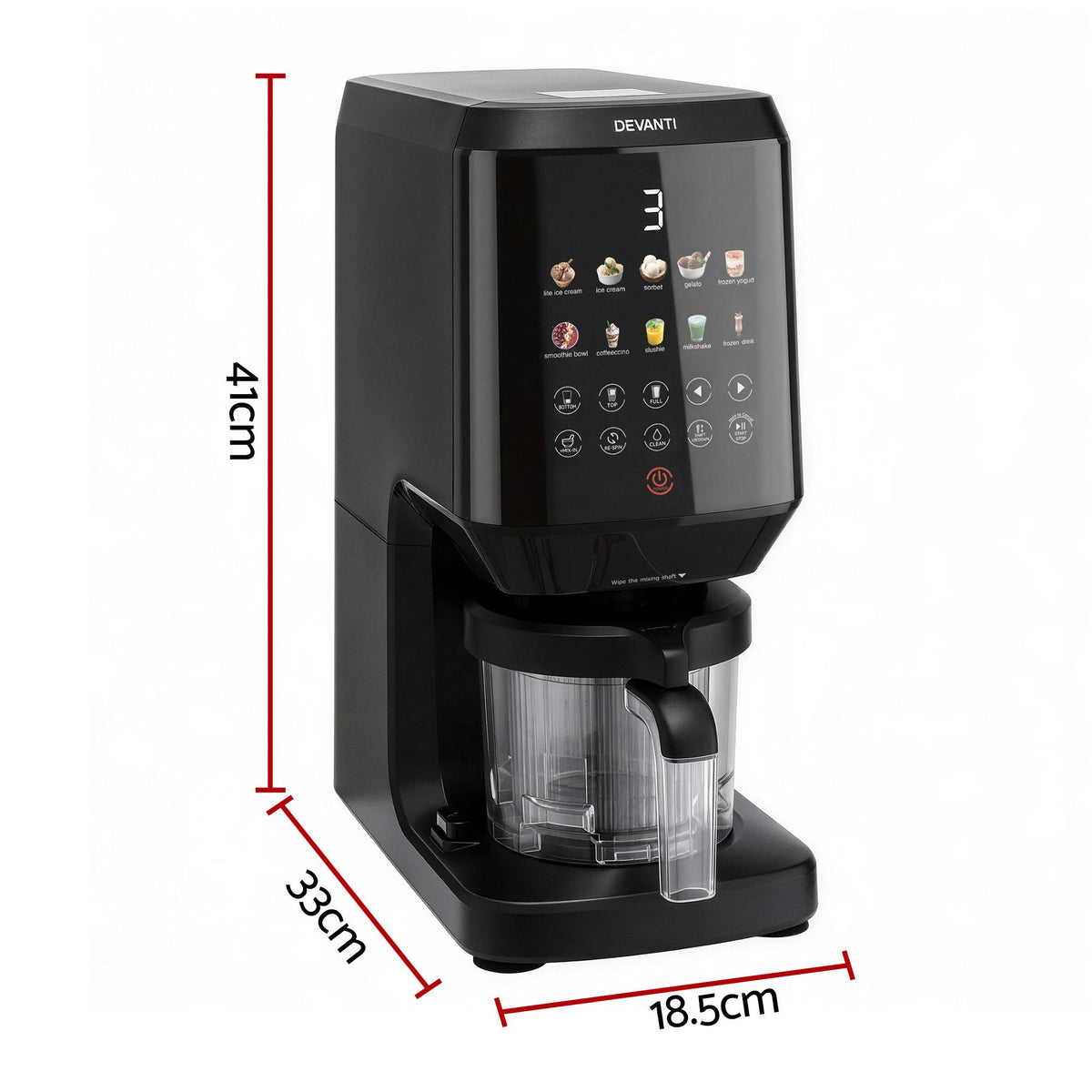 Devanti 10-in-1 Ice Cream Maker Gelato Sorbet Smart Portion Mix-Ins