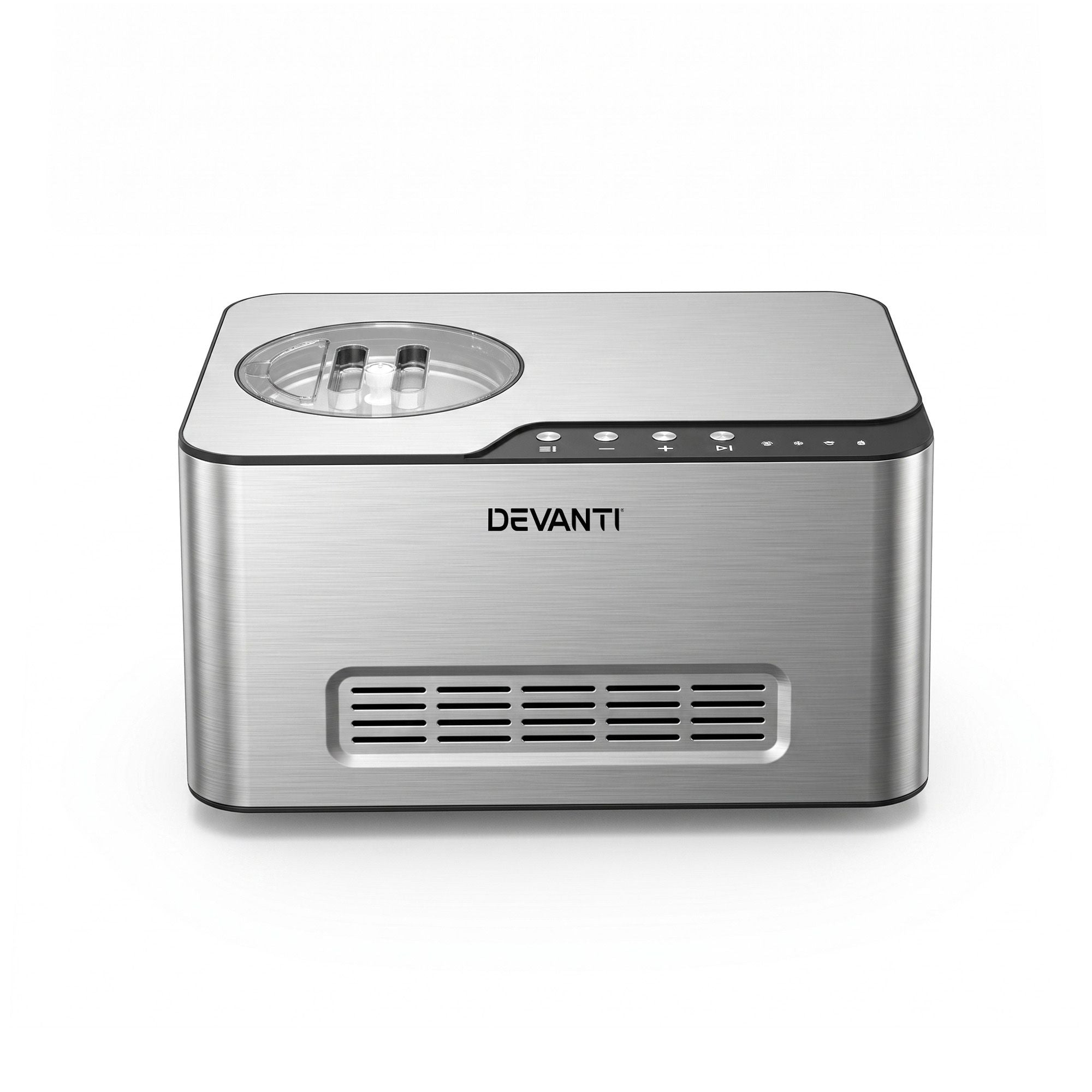 Devanti 2L Ice Cream Yogurt Maker Machine 2-in-1 No Freeze Gelato Sorbet Silver