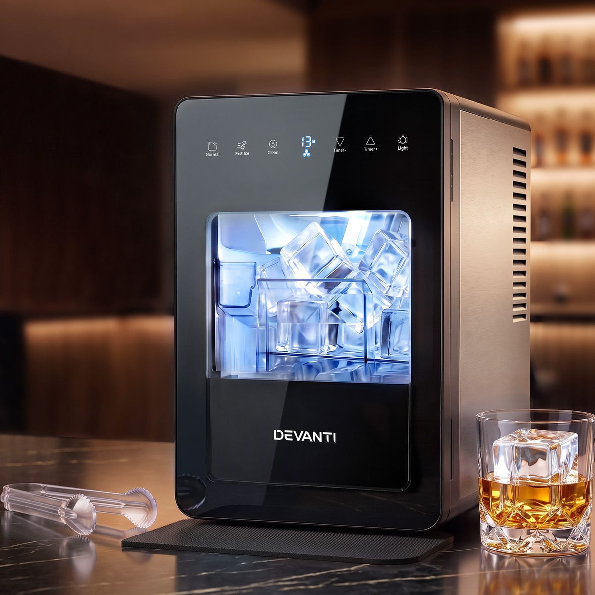 Devanti Ice Maker 5cm Large Cubes Countertop 150pcs/24h Touch Controls