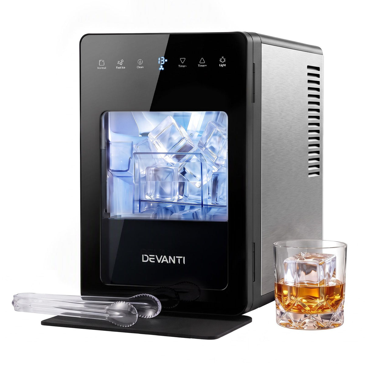 Devanti Ice Maker 5cm Large Cubes Countertop 150pcs/24h Touch Controls