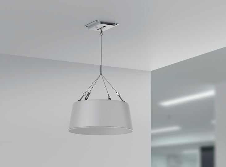 Yealink Pendant Mount Enclosure with Cover for CS10 Ceiling Speaker with Safety Cable Kit and Mounting Hardware White