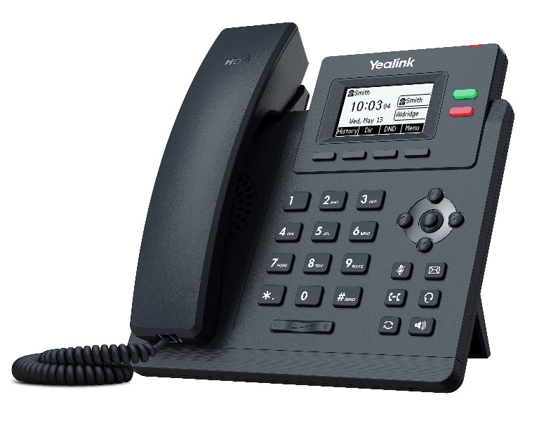 Yealink 2 Line Entry Level IP Phone 132x64 Graphical LCD PoE HD Voice Opus Codec 5 Way Local Conference Unified Firmware