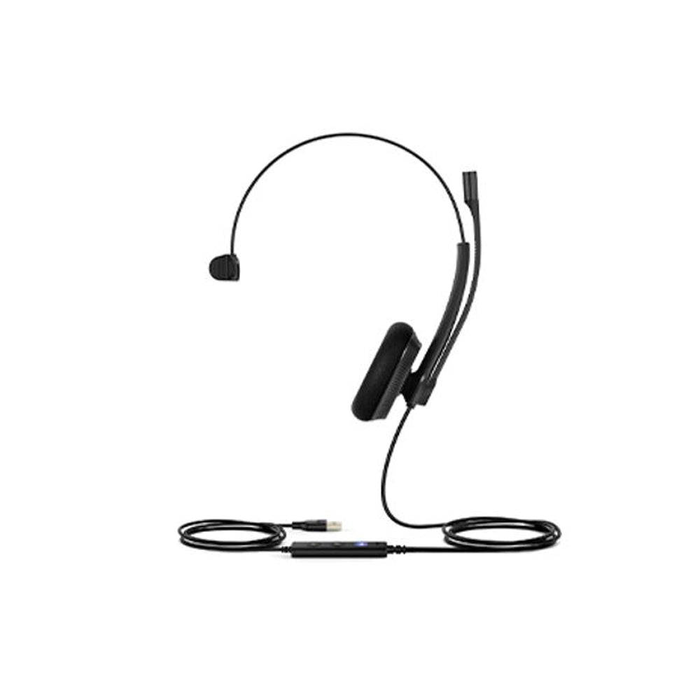Yealink UH34 Lite Mono Teams USB Headset Lightweight Wideband Noise Cancelling Microphone Foamy Ear Cushions USB-A