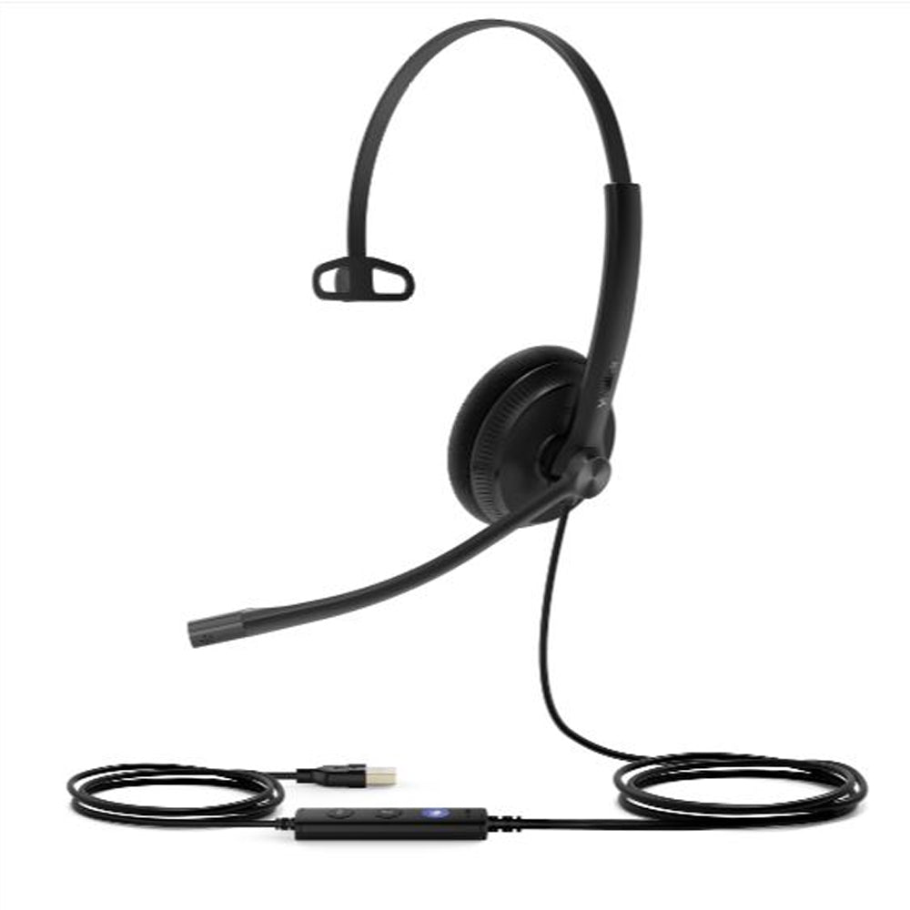 Yealink UH34 Lite Mono Teams USB Headset Lightweight Wideband Noise Cancelling Microphone Foamy Ear Cushions USB-A