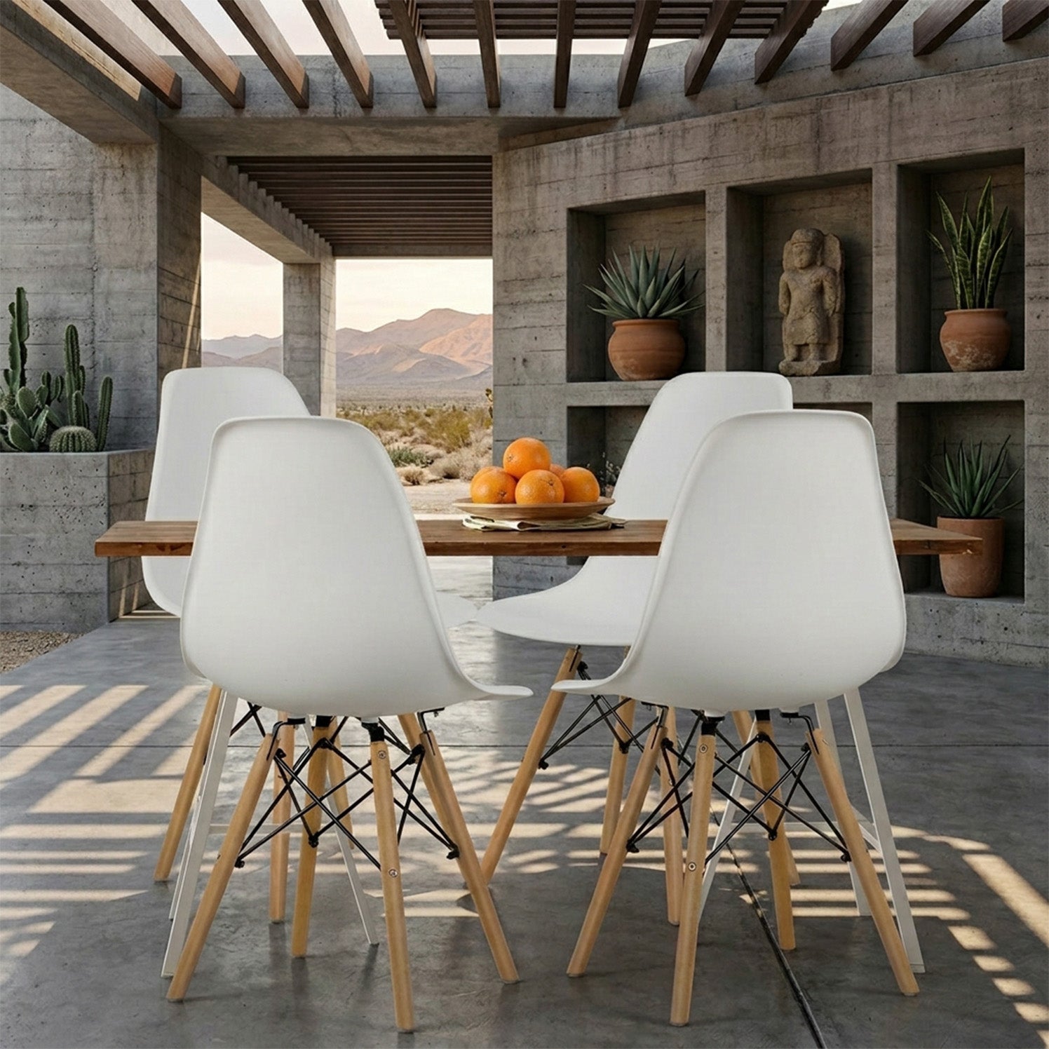 Eames Style Dining Chairs Plastic Pre Assembled Chairs Wood Legs Furniture