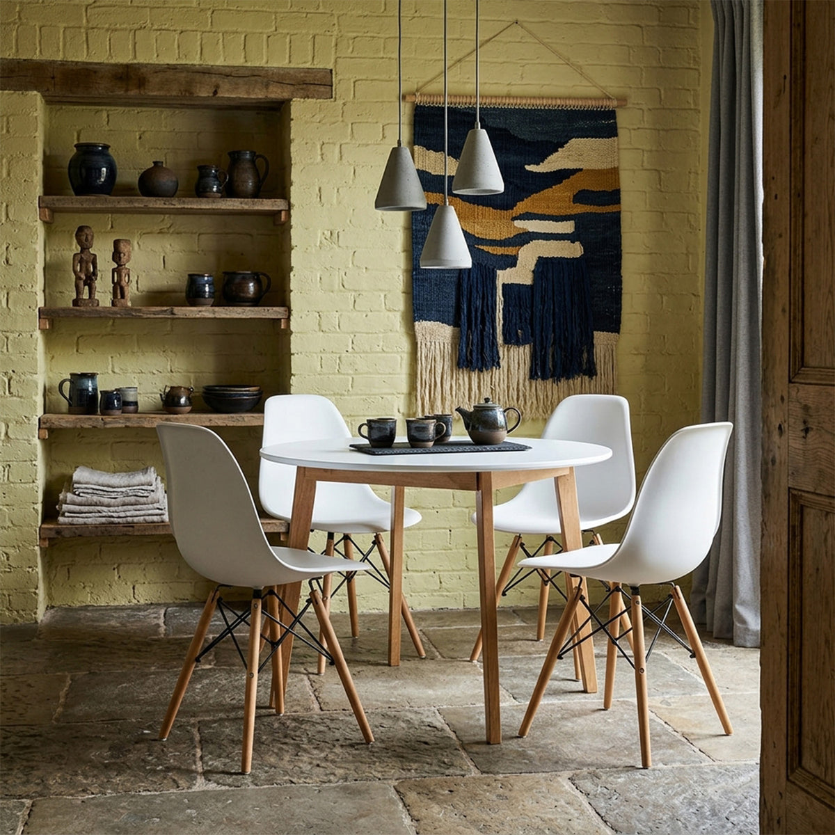 Eames Style Dining Chairs Plastic Pre Assembled Chairs Wood Legs Furniture