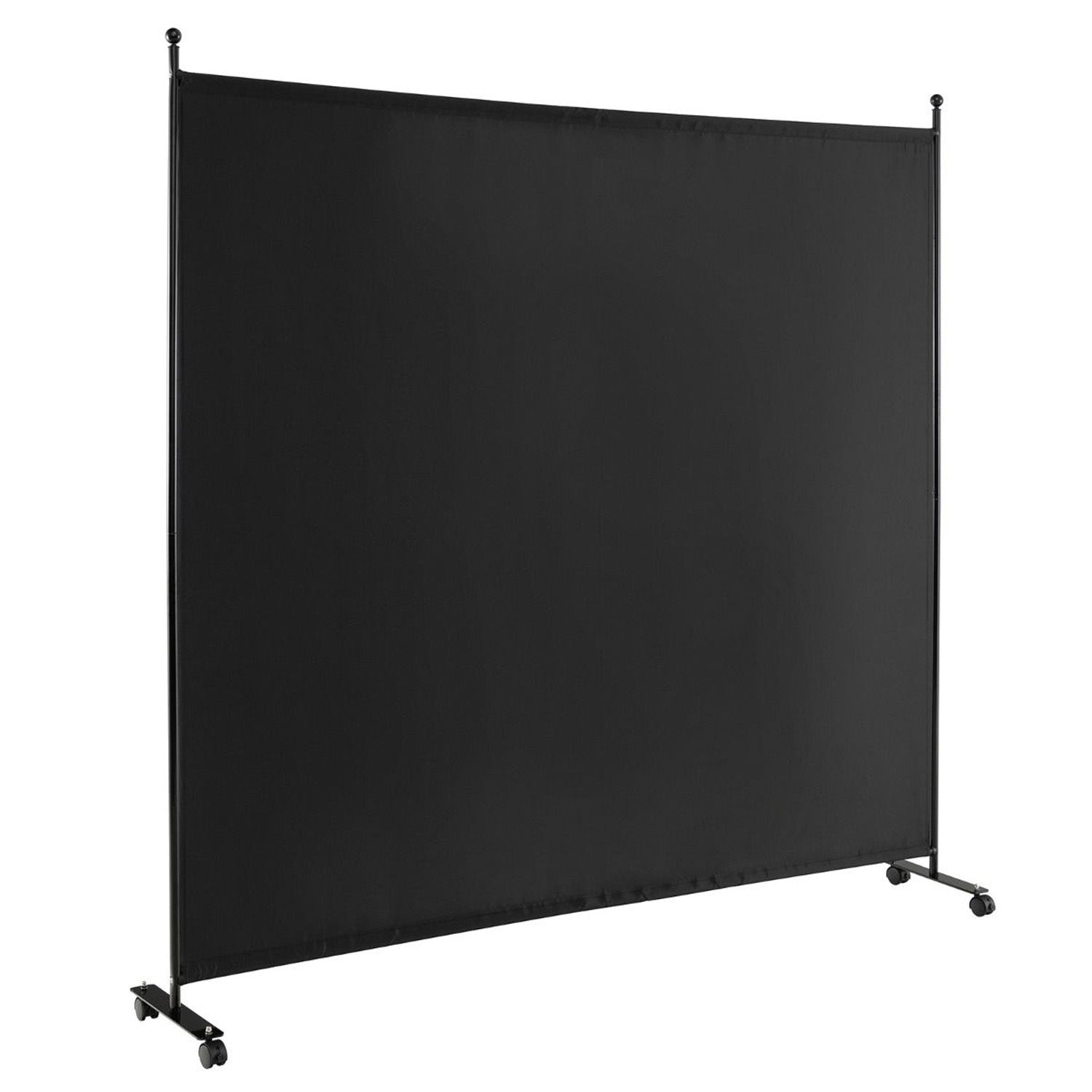 184cm Fabric Single Panel Room Divider with Wheels Home Office Furniture