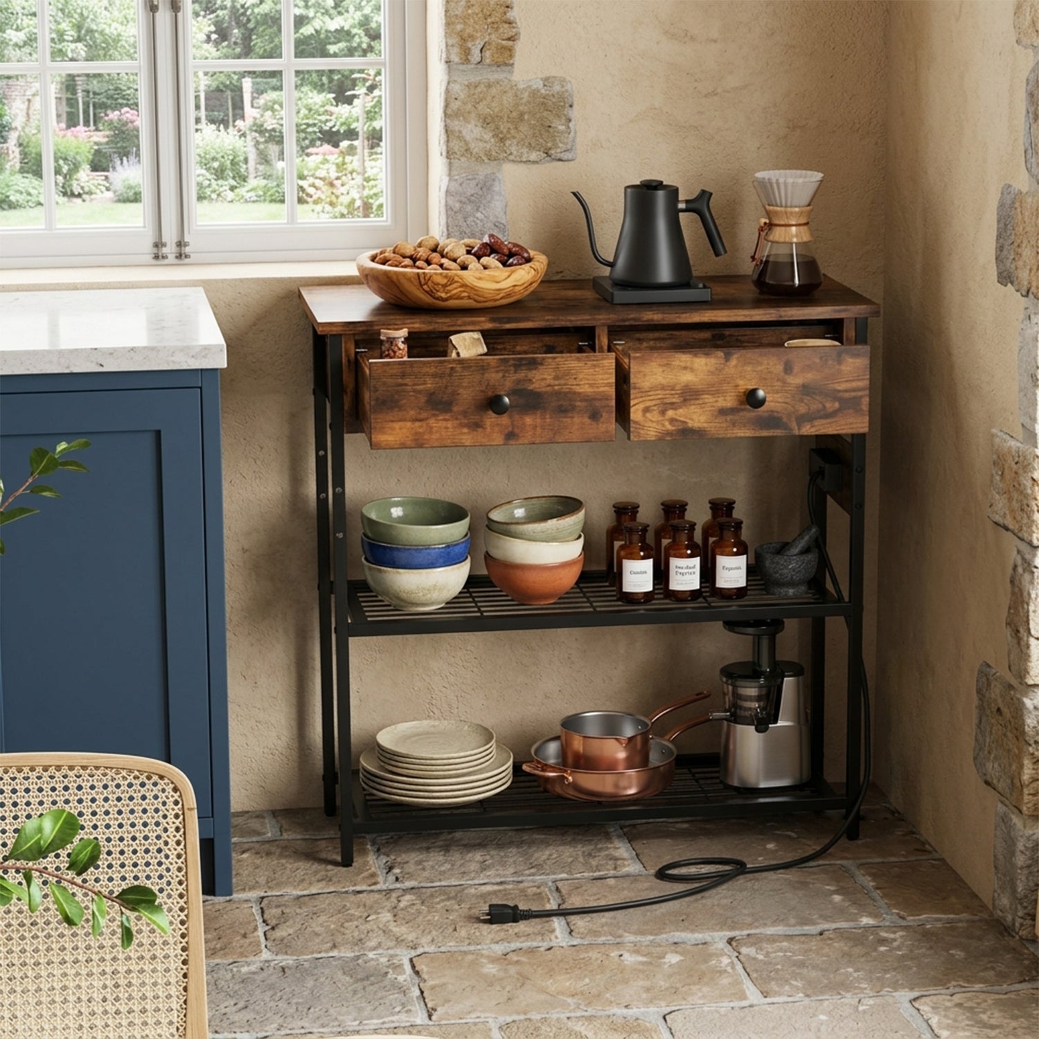 Console Table with Charging Station Living Room Entry Furniture Home