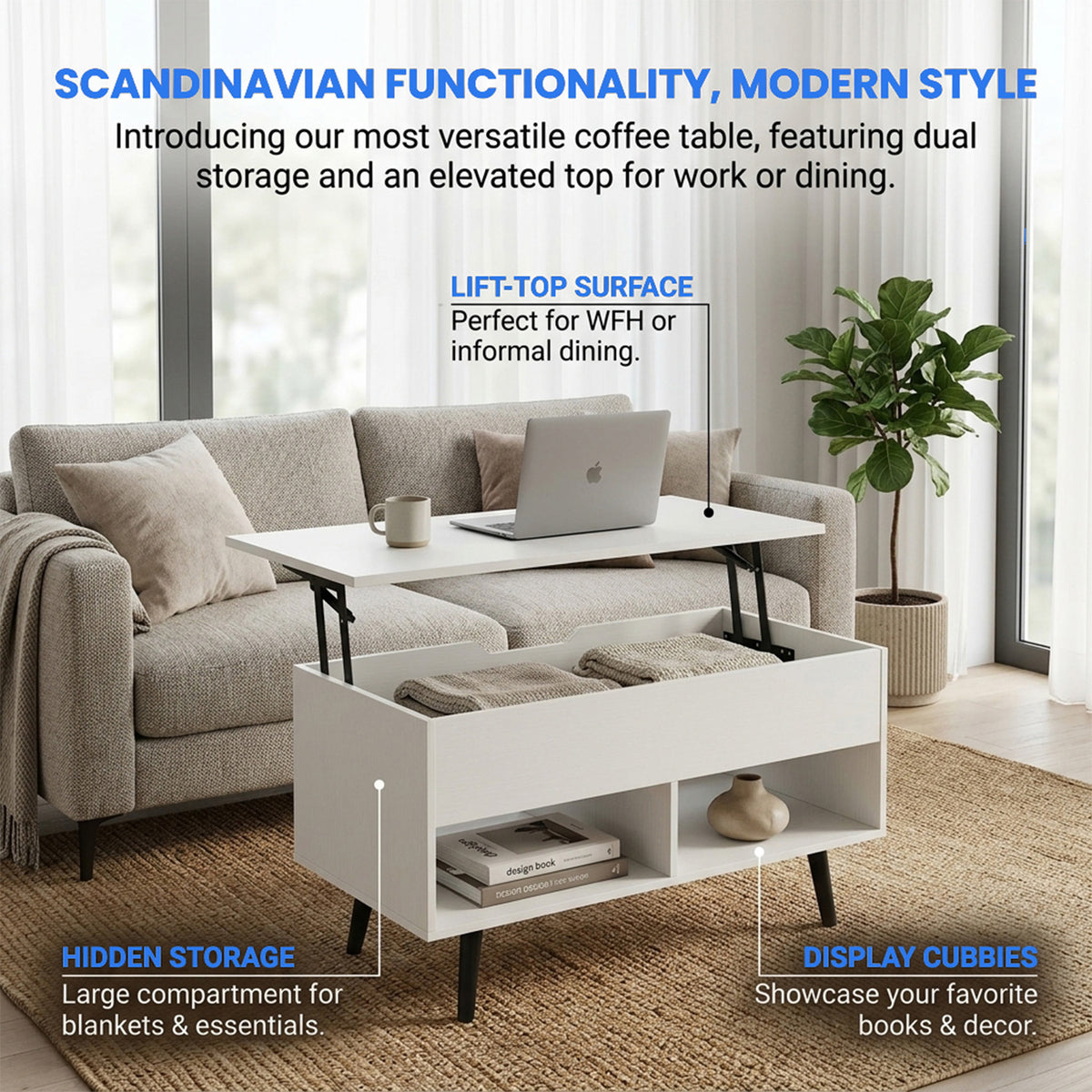 Lift Top Coffee Table with Hidden Storage Living Room Office Furniture