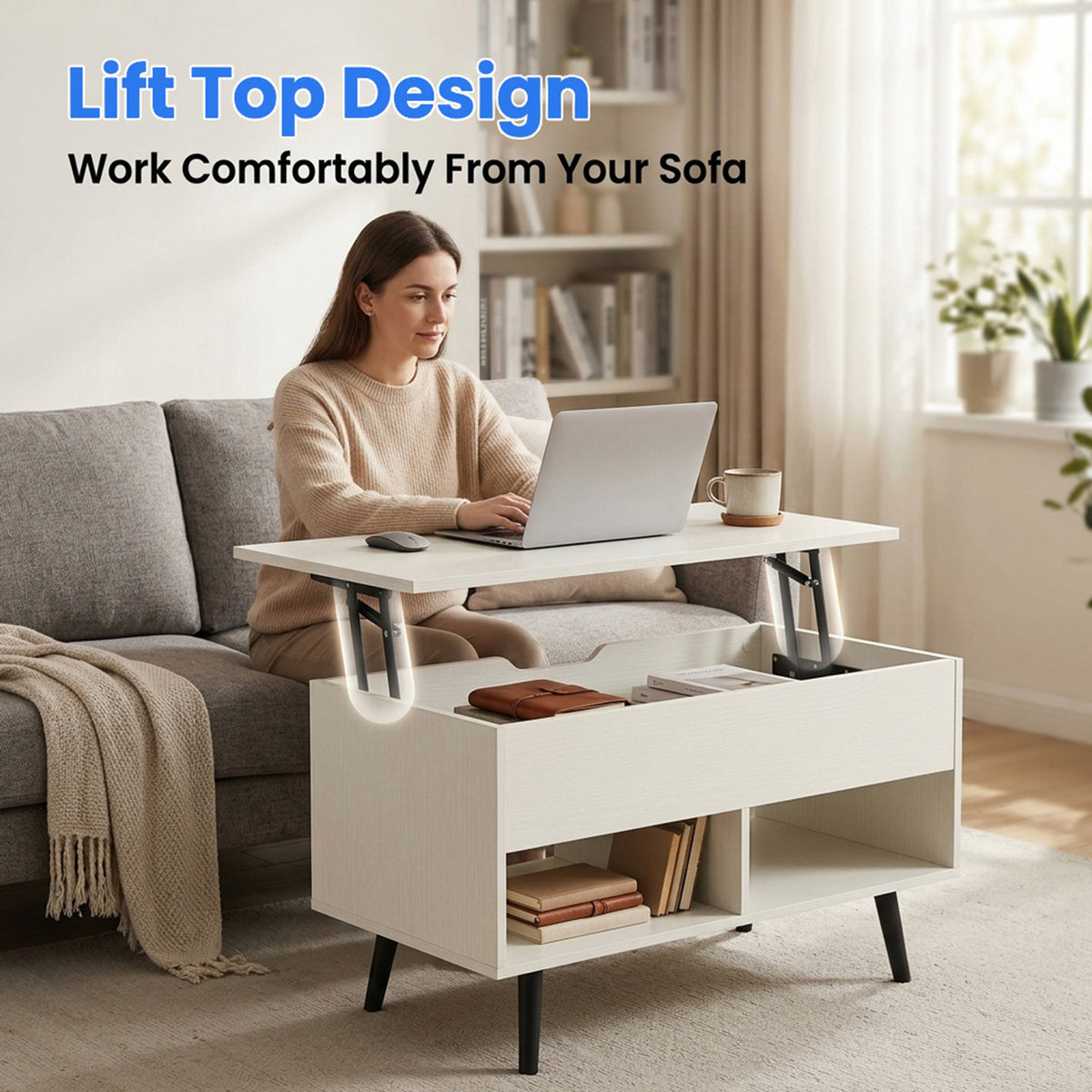 Lift Top Coffee Table with Hidden Storage Living Room Office Furniture