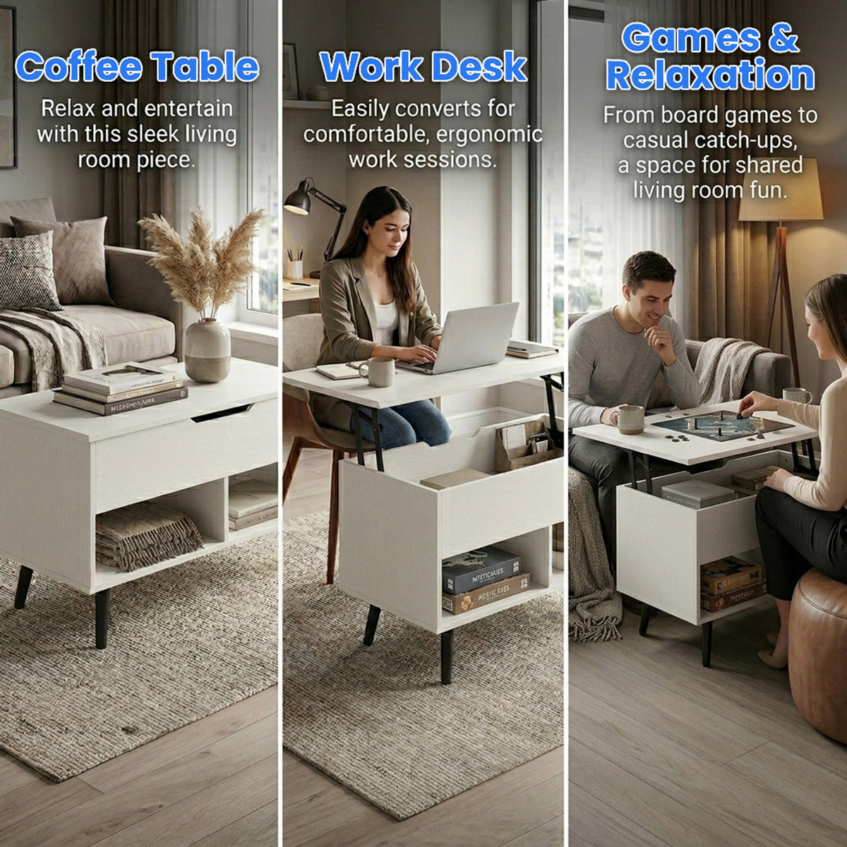 Lift Top Coffee Table with Hidden Storage Living Room Office Furniture