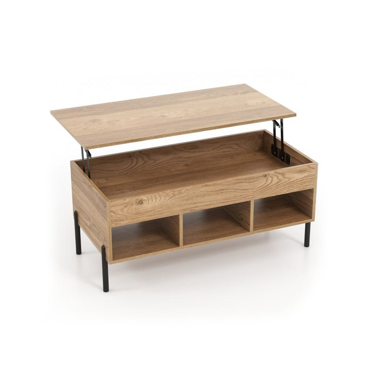 Lift Top Coffee Table with Hidden Compartment 3 Open Cubbies Furniture