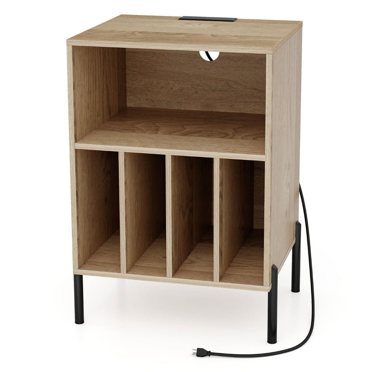 Record Player Stand with Record Storage Shelf Furniture Home Media