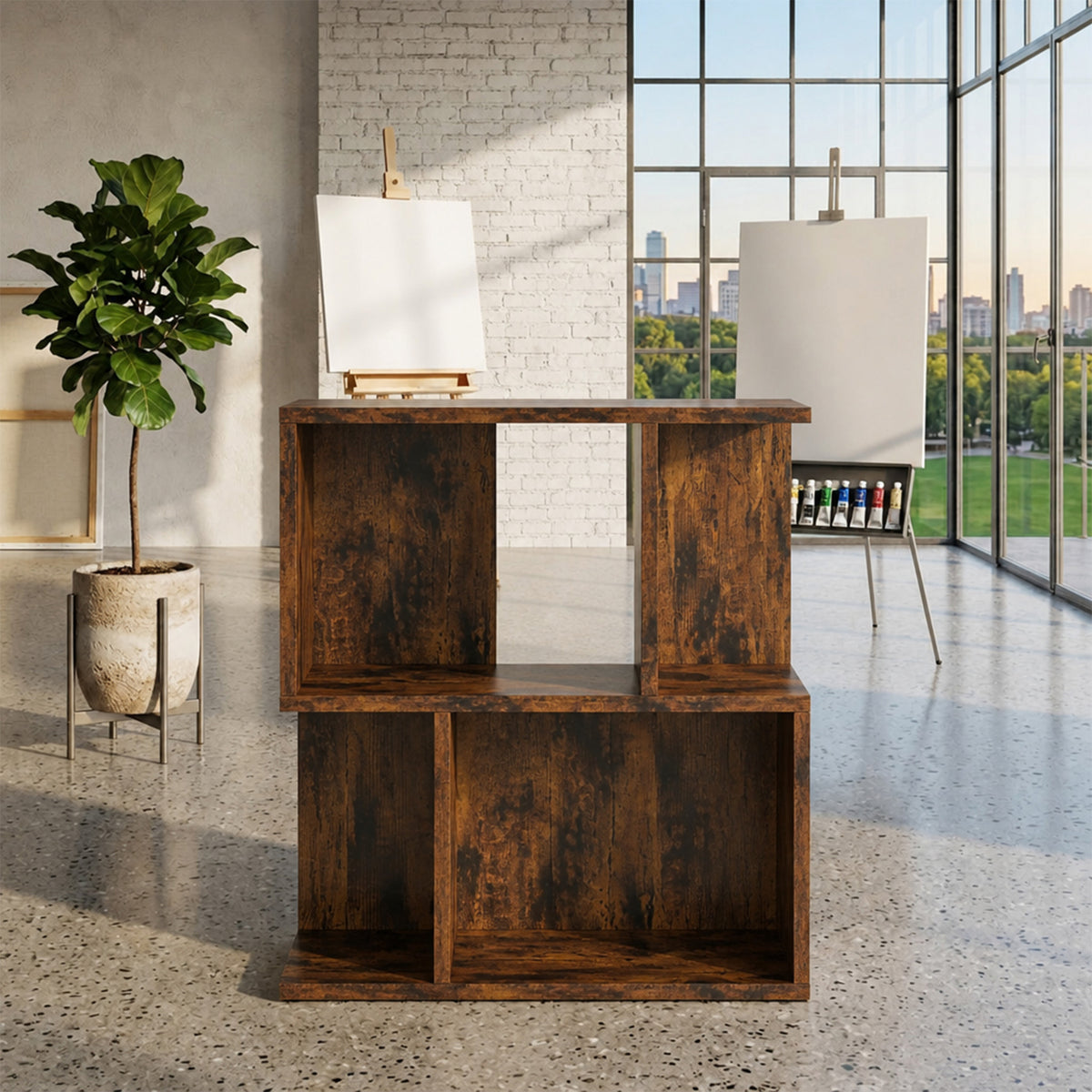 3 Tier Wooden Bookshelf Small Space Display Shelf Nightstand Side Table