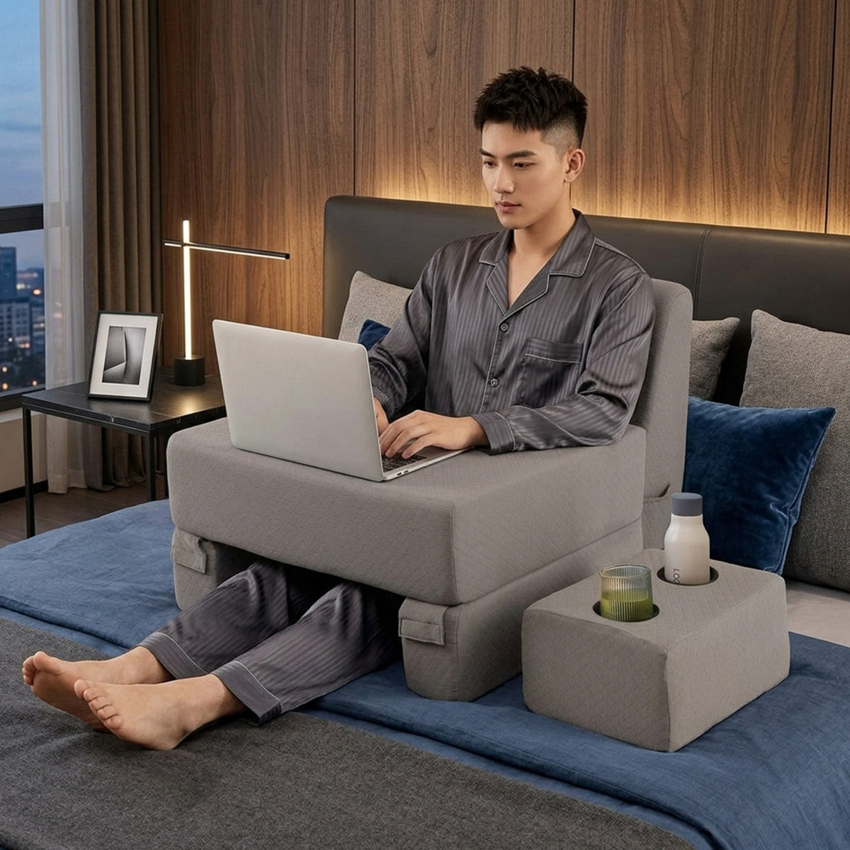 3 Piece Reading Pillow Set Extra Large Lap Desk with Coaster Furniture