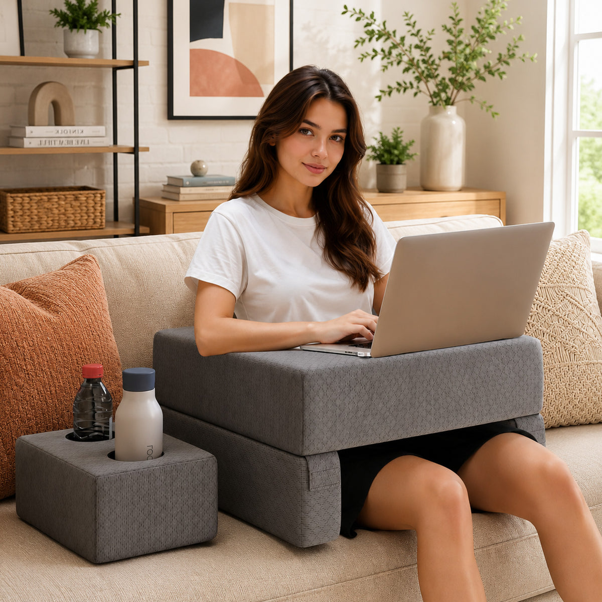 3 Piece Reading Pillow Set Extra Large Lap Desk with Coaster Furniture