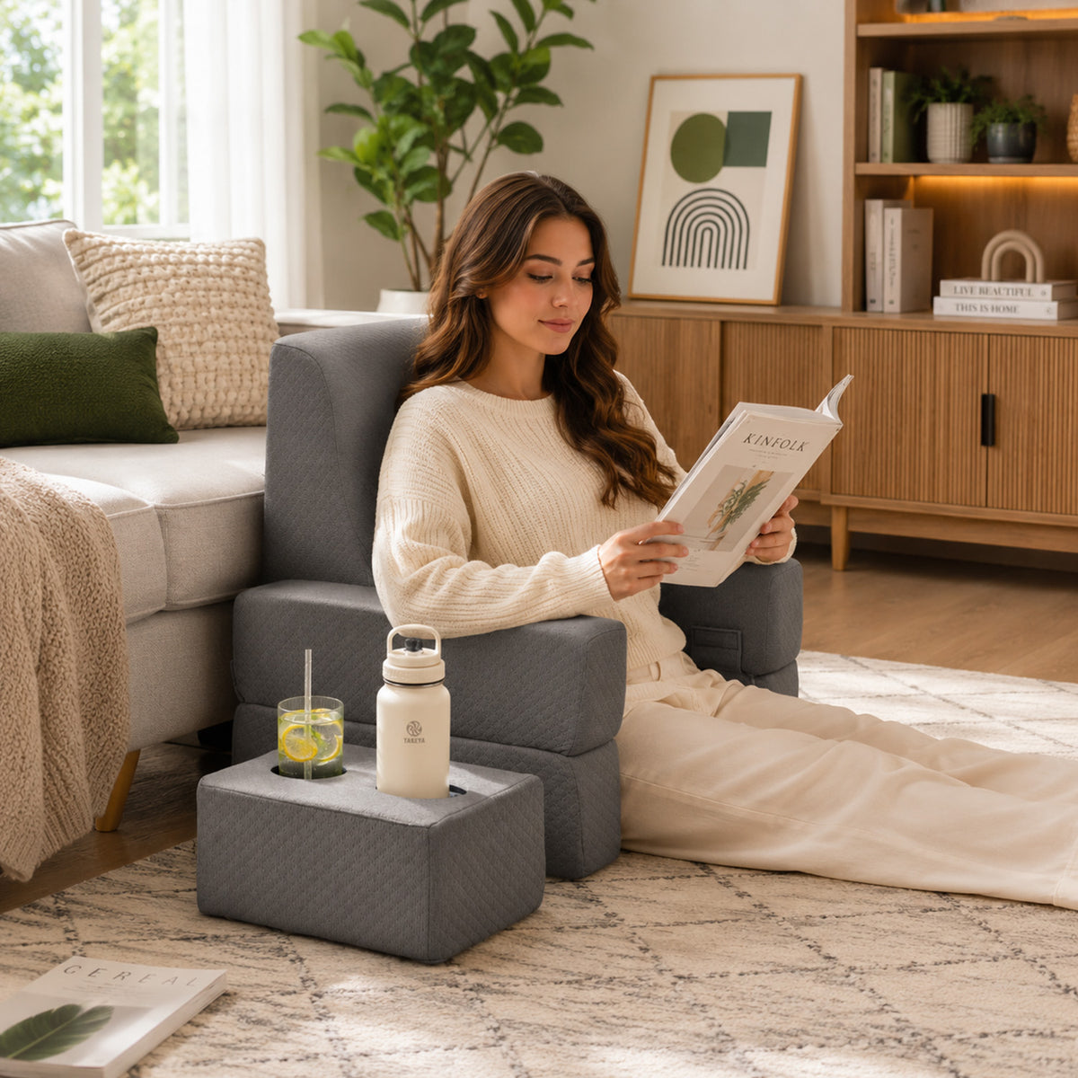 3 Piece Reading Pillow Set Extra Large Lap Desk with Coaster Furniture