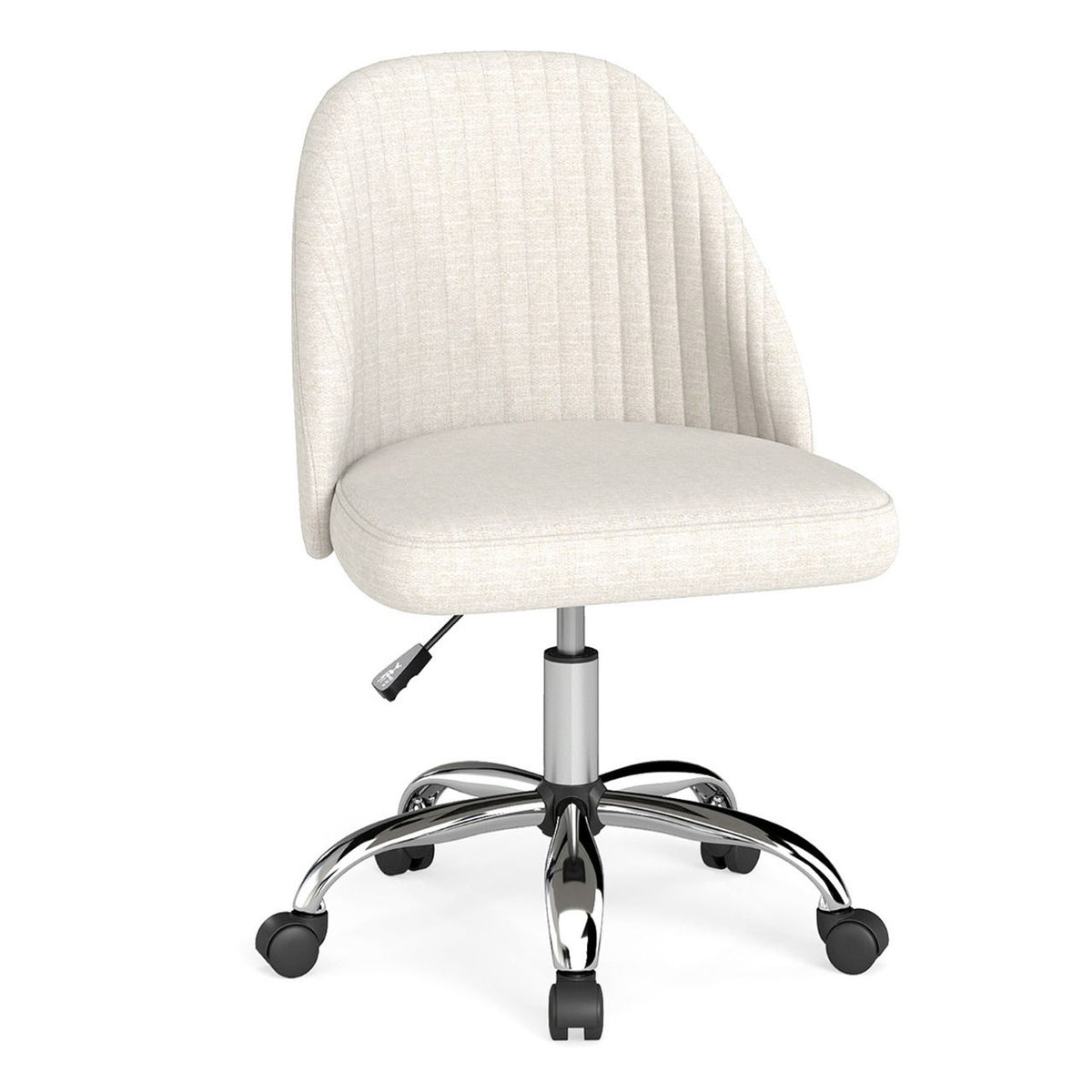 Modern Armless Office Chair with Upholstered Seat and Smooth Rolling Casters