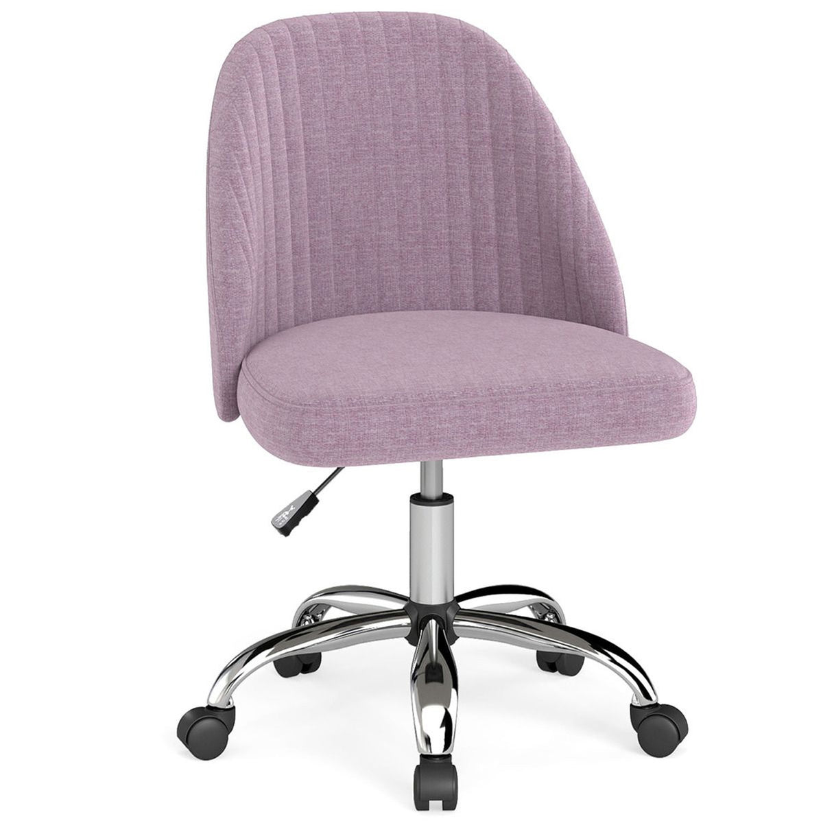 Modern Armless Office Chair with Upholstered Seat and Smooth Rolling Casters