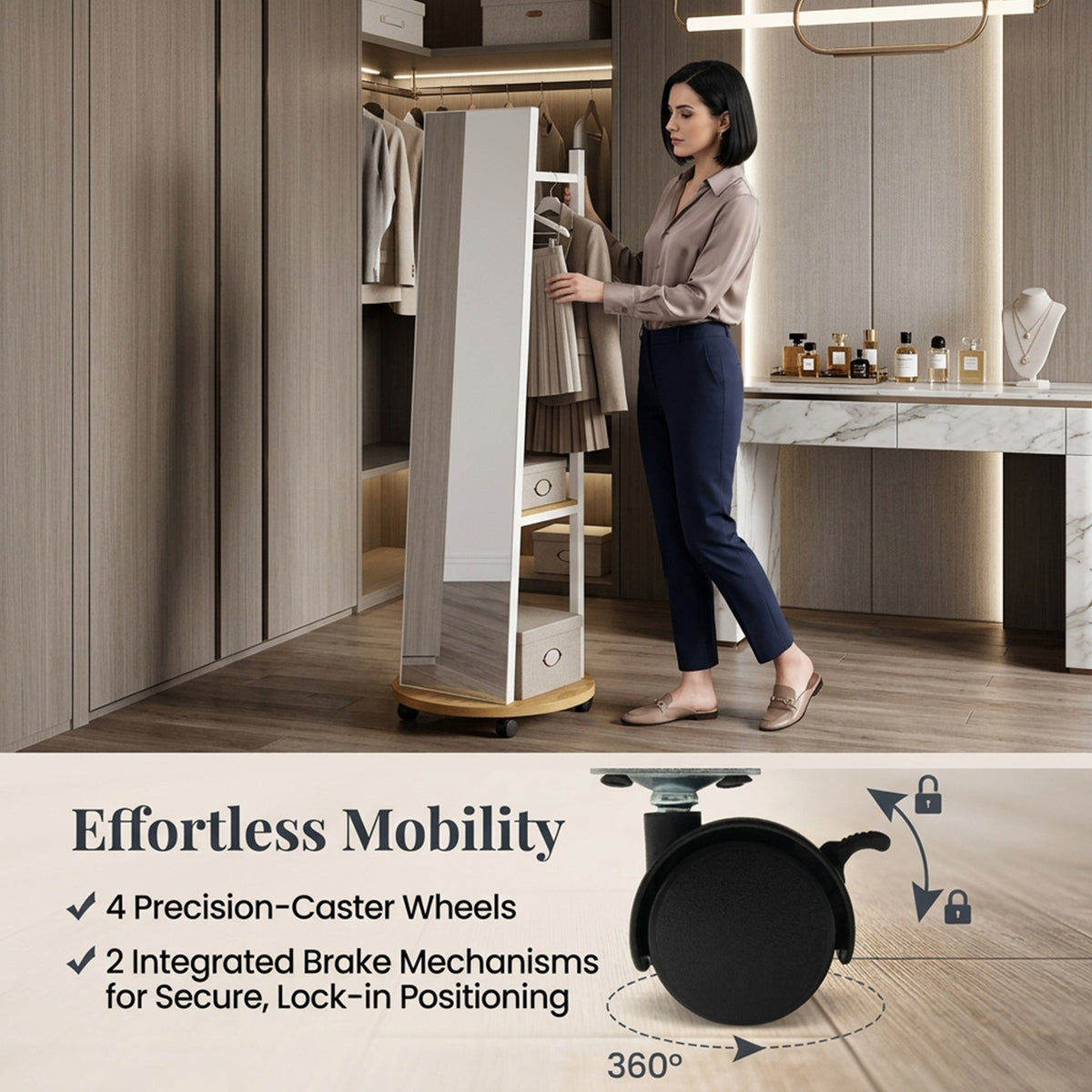 Freestanding Coat Tree with 3 Hooks and Storage Shelves Furniture Home