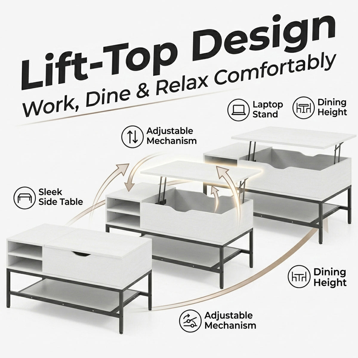 Modern Living Room Center Table with Hidden Compartment Home Furniture