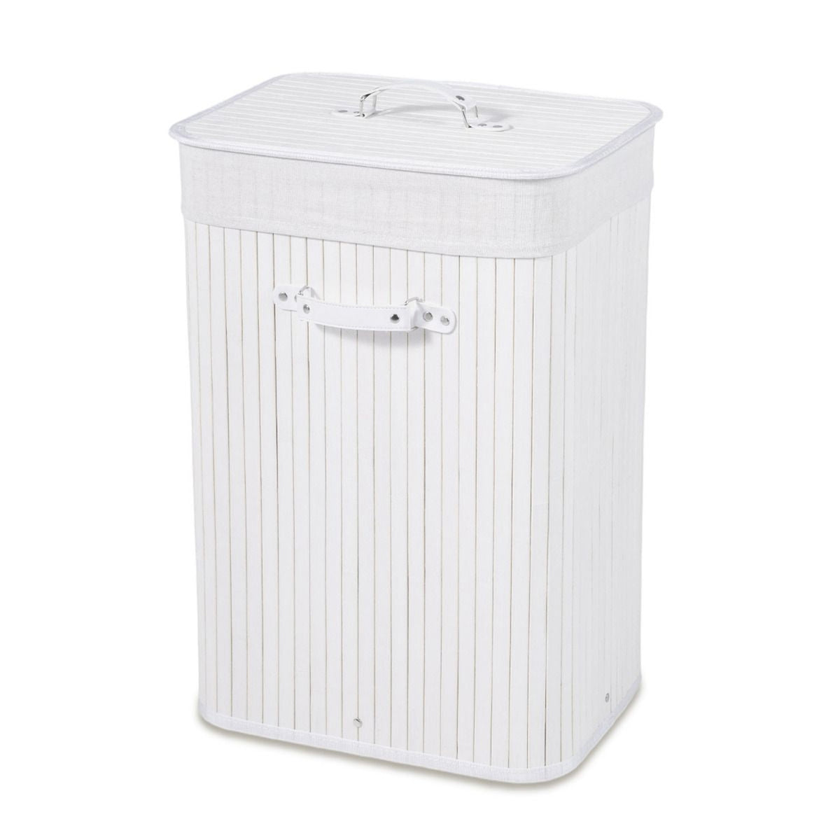 72L Bamboo Laundry Hamper with Lid and Removable Liner Bag Home Storage