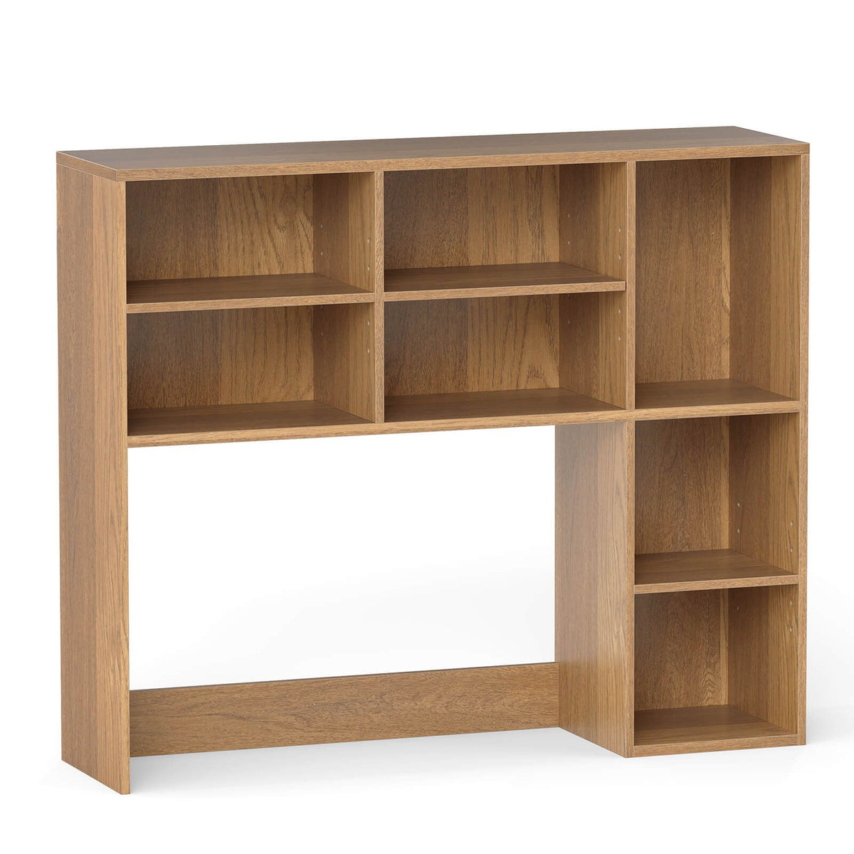 Desktop Bookshelf Desk Hutch Organizer 3 Adjustable Shelves Monitor Riser