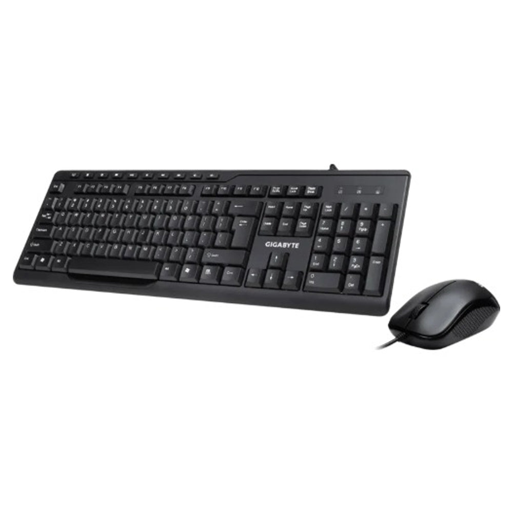 Gigabyte KM6300 USB Wired Keyboard and Mouse Combo 10 Multimedia Keys 1000dpi Optical Mouse Slim Keyboard Plug and Play