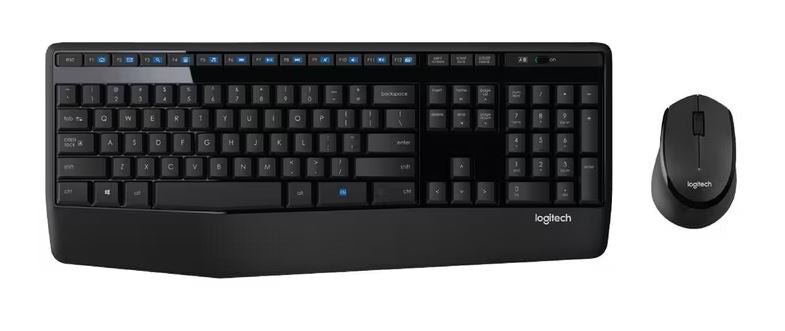 Logitech MK345 Wireless Keyboard and Mouse Combo Full Size Layout 12 Media Keys Extra Long Battery Life Comfortable Design