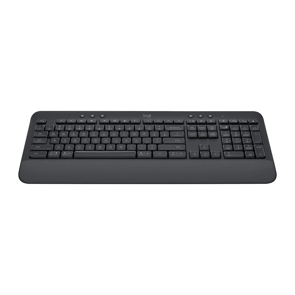 Logitech Signature Comfort Full-Size Wireless Keyboard with Wrist Rest Spill Resistant Bluetooth Logi Bolt Graphite