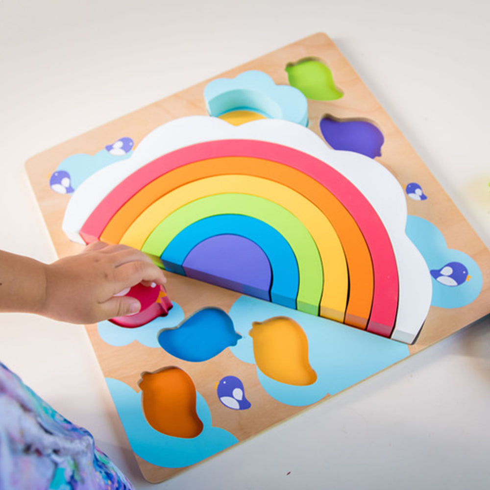 Kiddie Connect Large Sun and Rainbow Puzzle Seriation Stacking Learning Toy