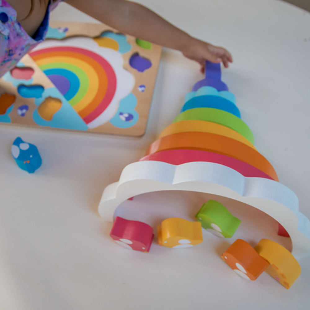 Kiddie Connect Large Sun and Rainbow Puzzle Seriation Stacking Learning Toy