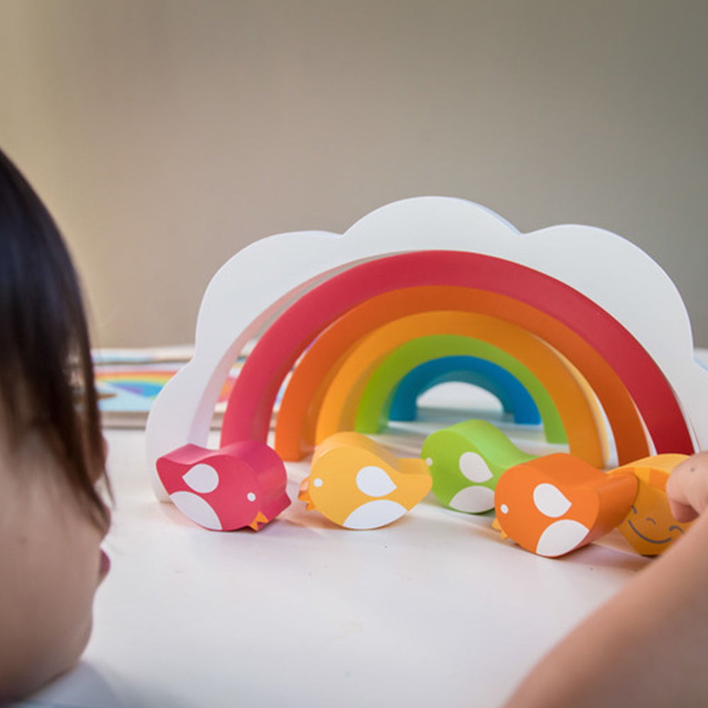 Kiddie Connect Large Sun and Rainbow Puzzle Seriation Stacking Learning Toy