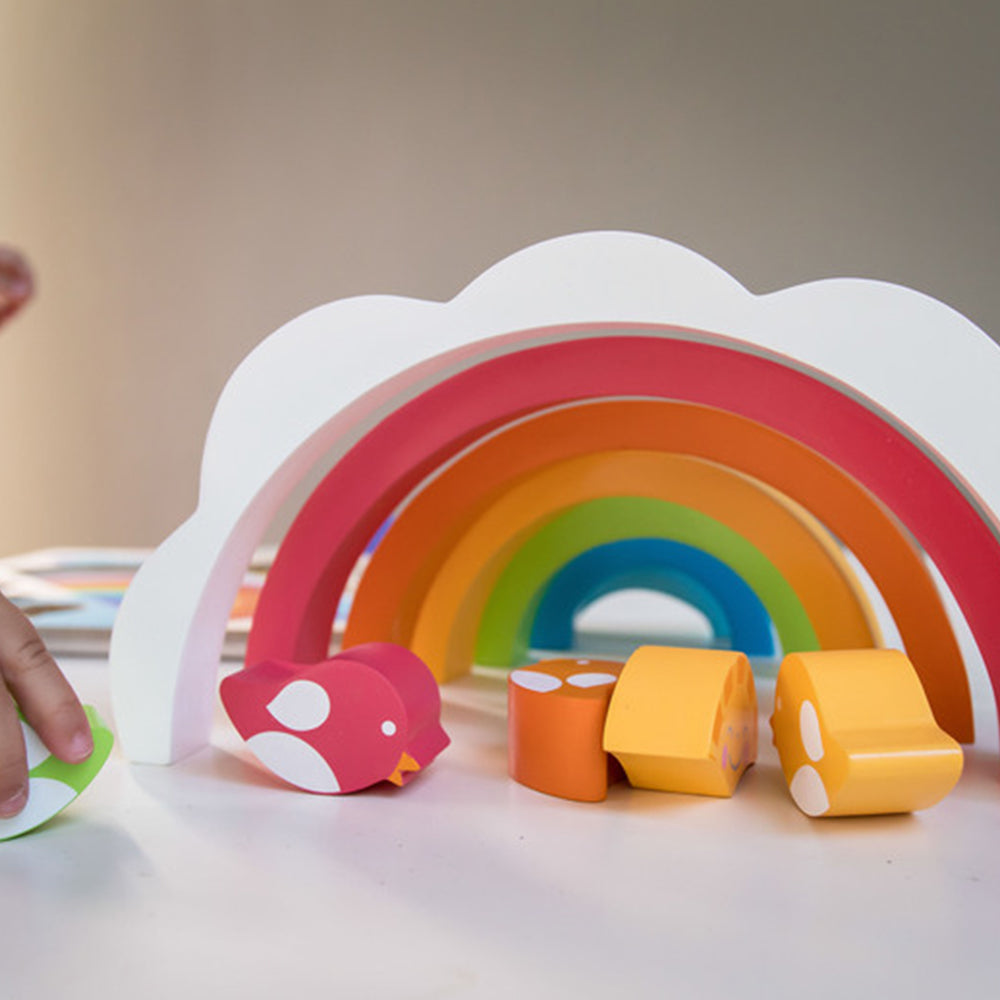 Kiddie Connect Large Sun and Rainbow Puzzle Seriation Stacking Learning Toy